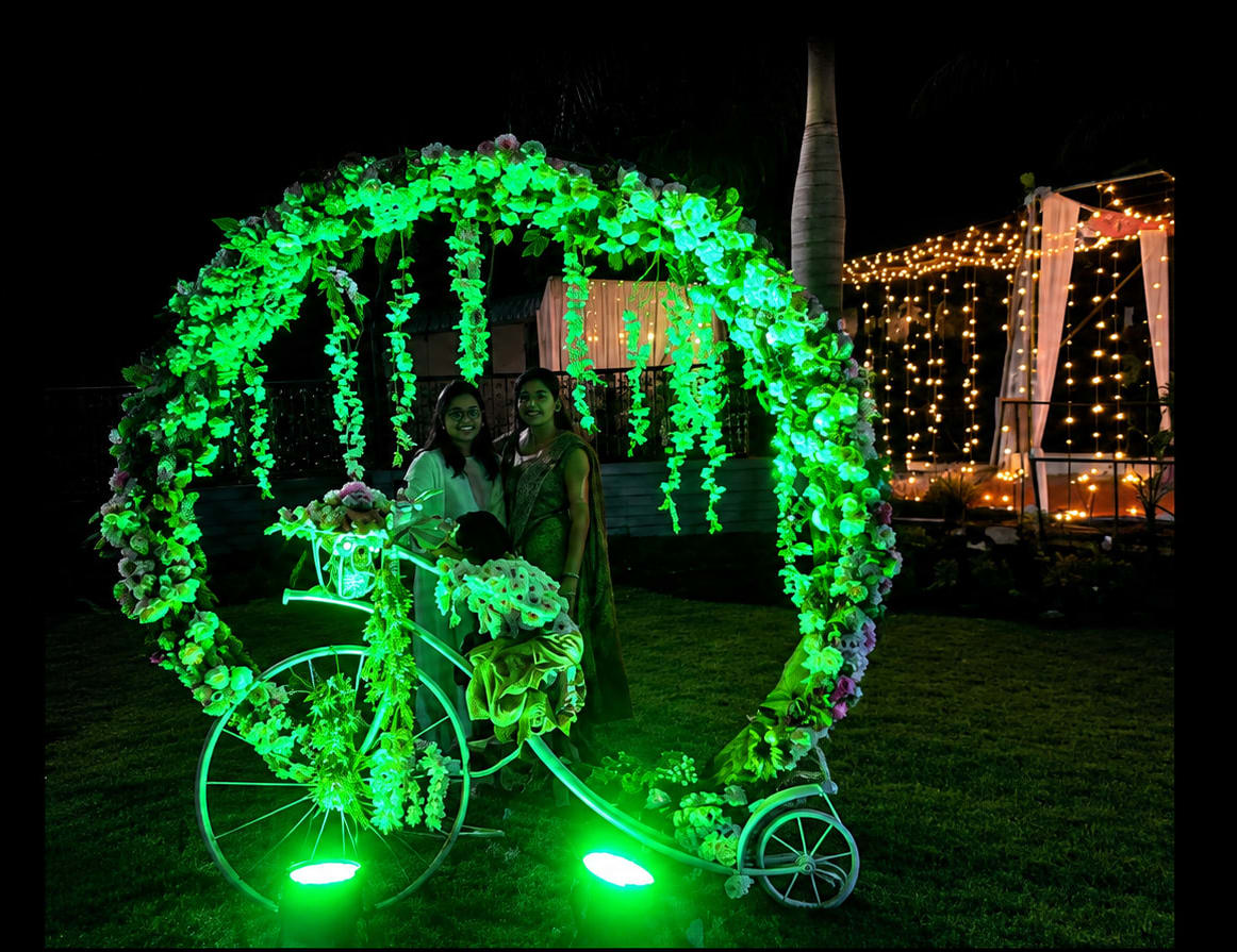 Floral Bicycle Photo Booth Setup