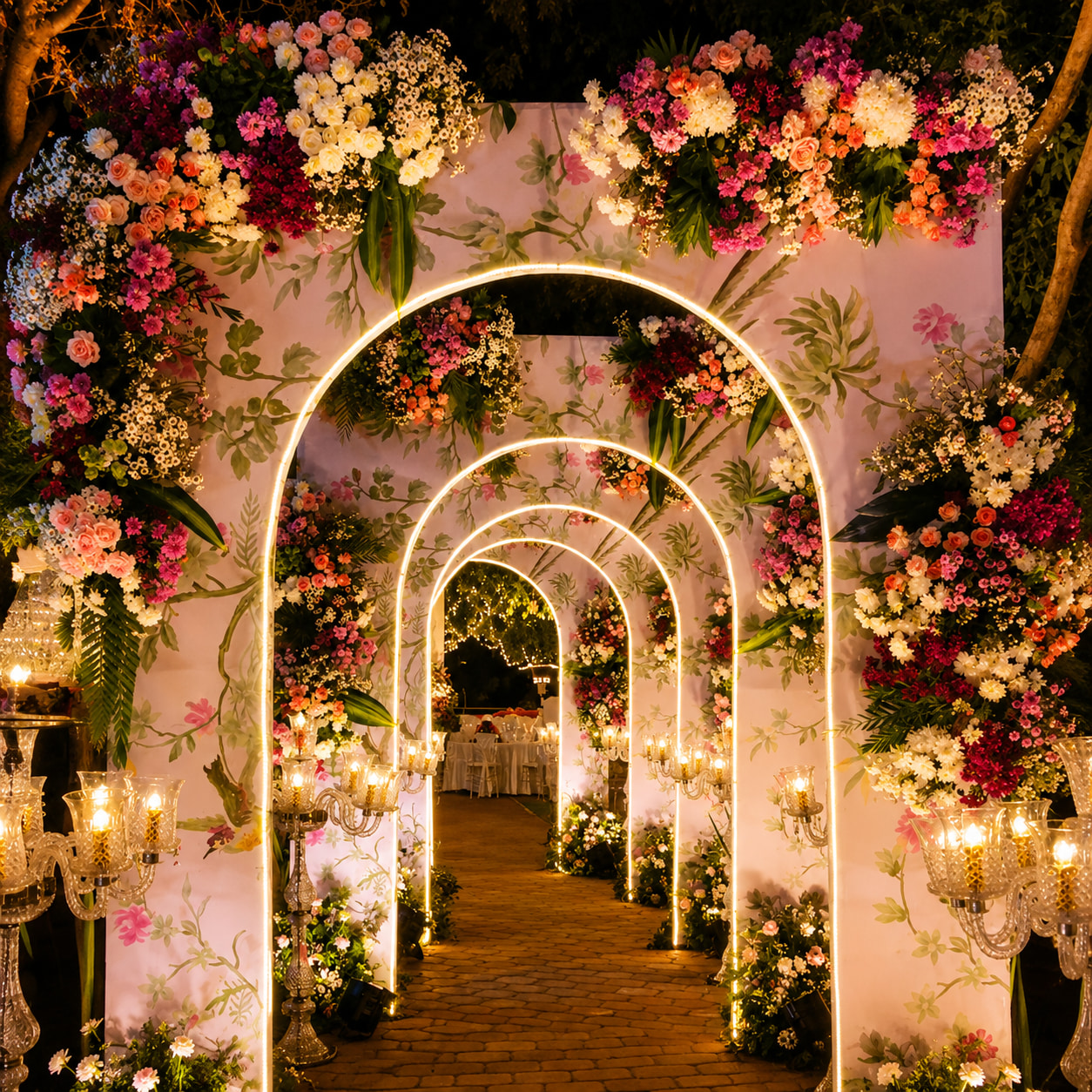 Dreamy Floral Wedding Archway Tunnel