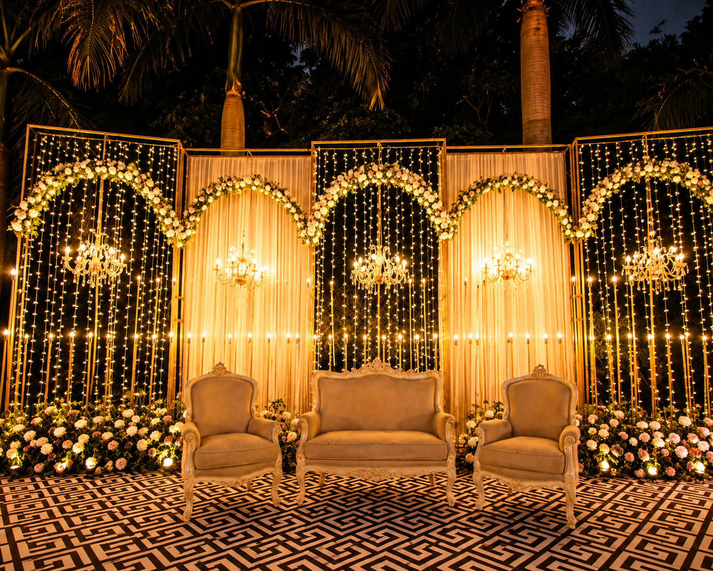 Glamorous Garden Wedding Stage