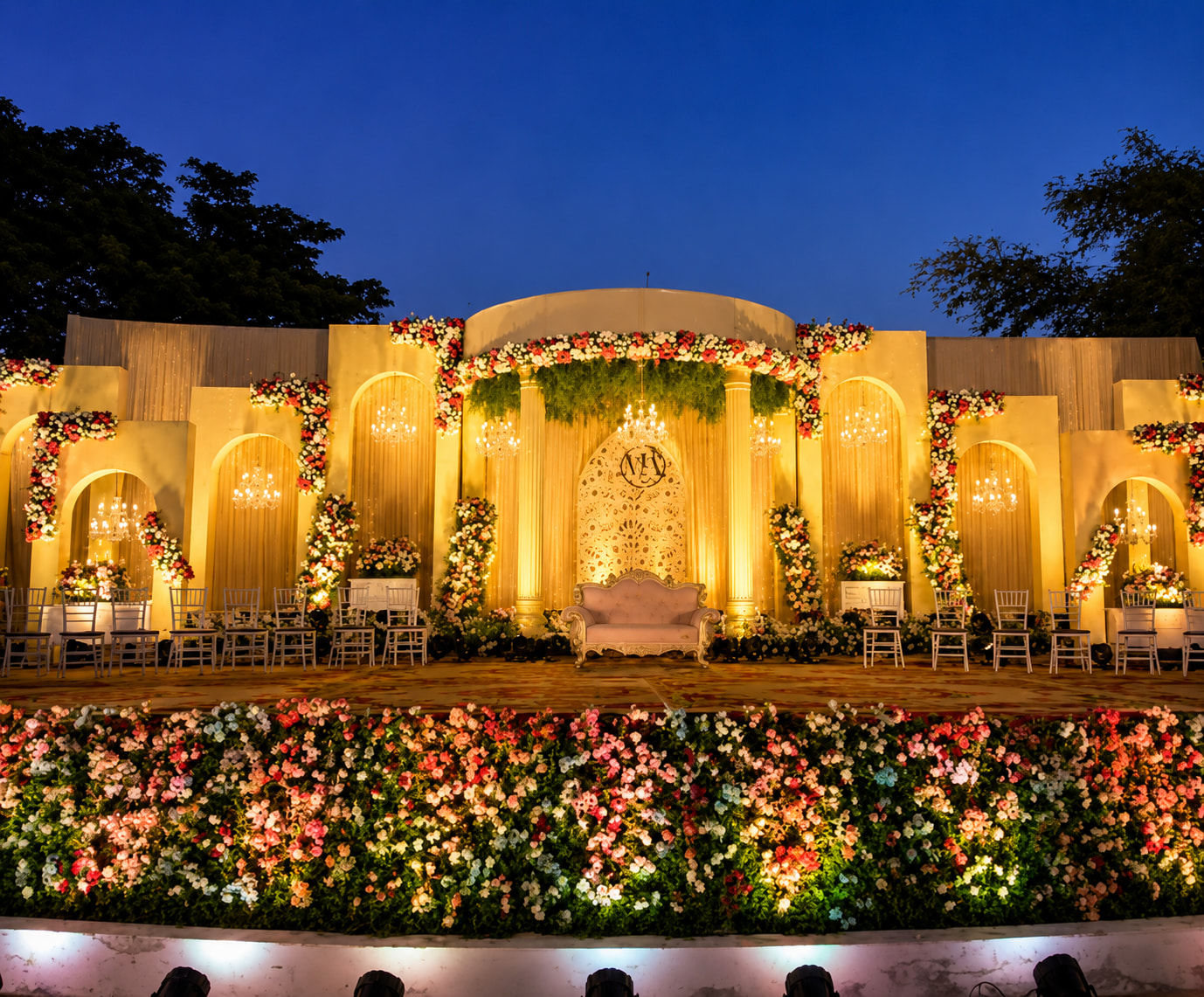 Lavish Twilight Wedding Stage