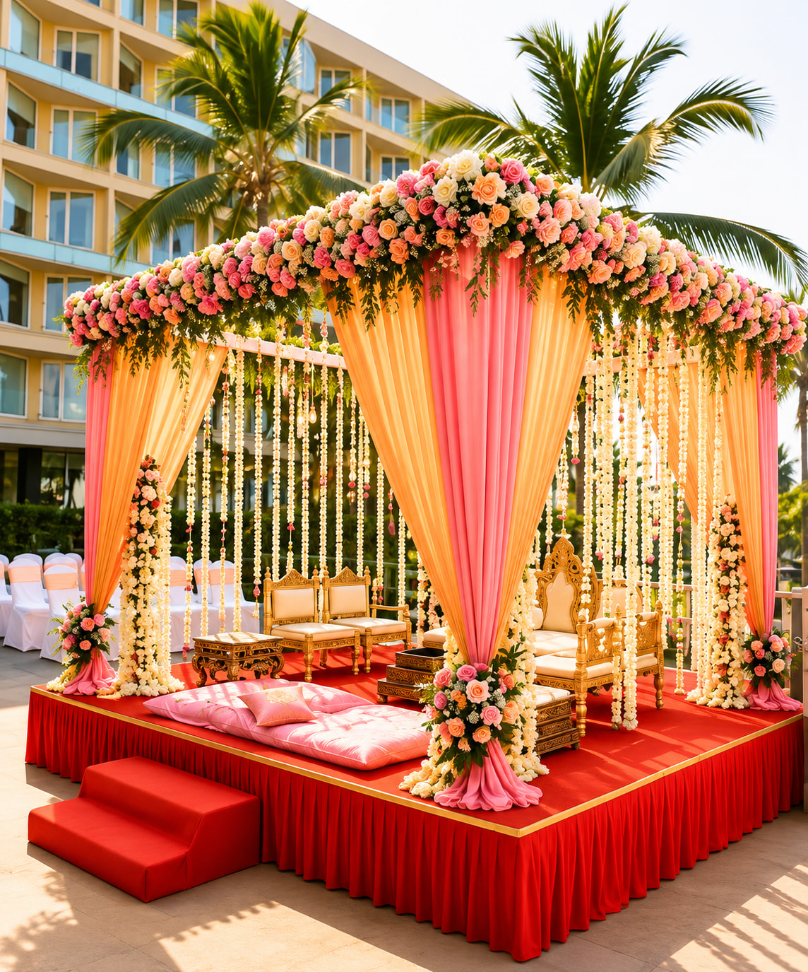 Luxurious Floral Wedding Mandap