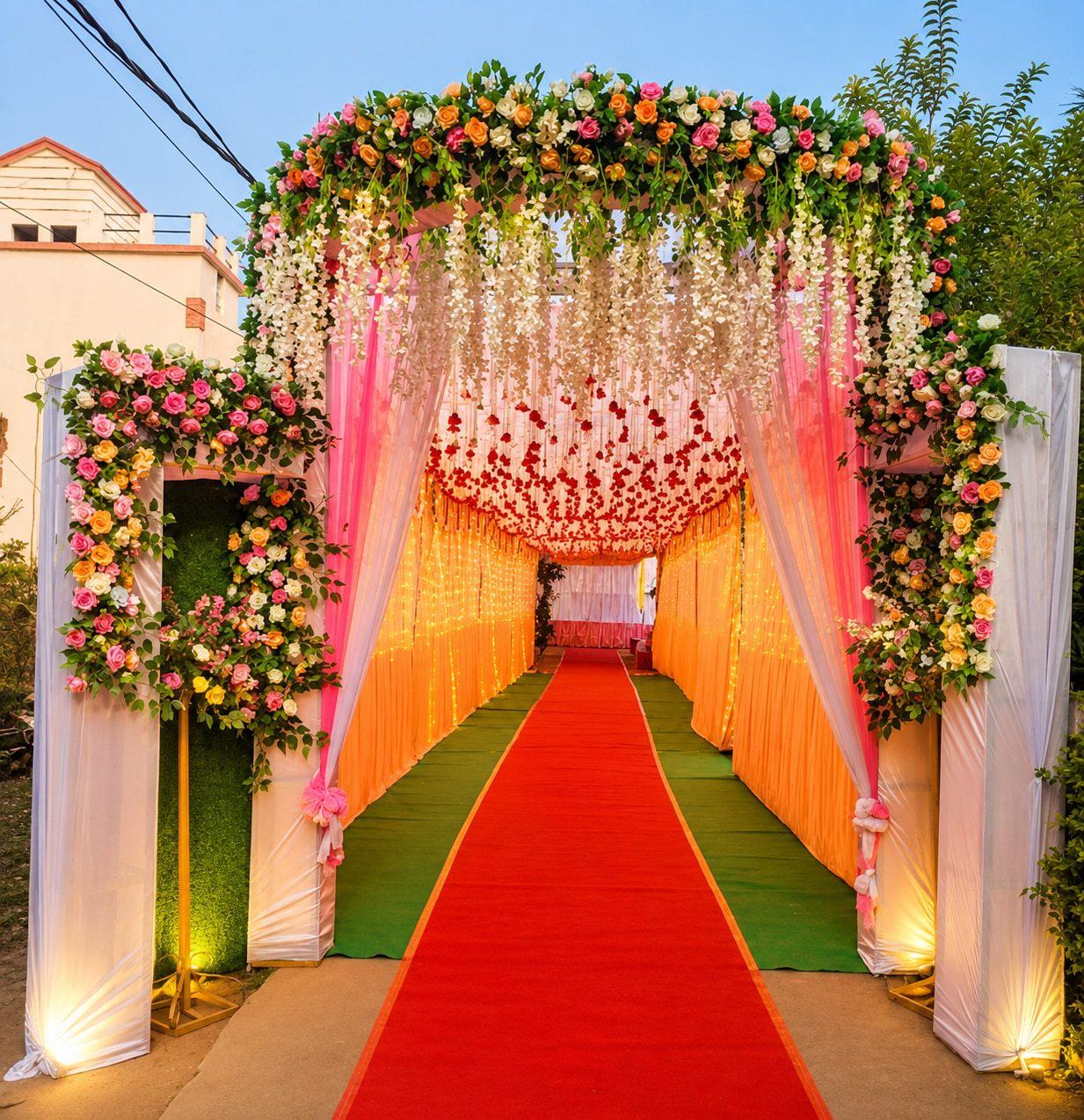Romantic Floral Wedding Tunnel