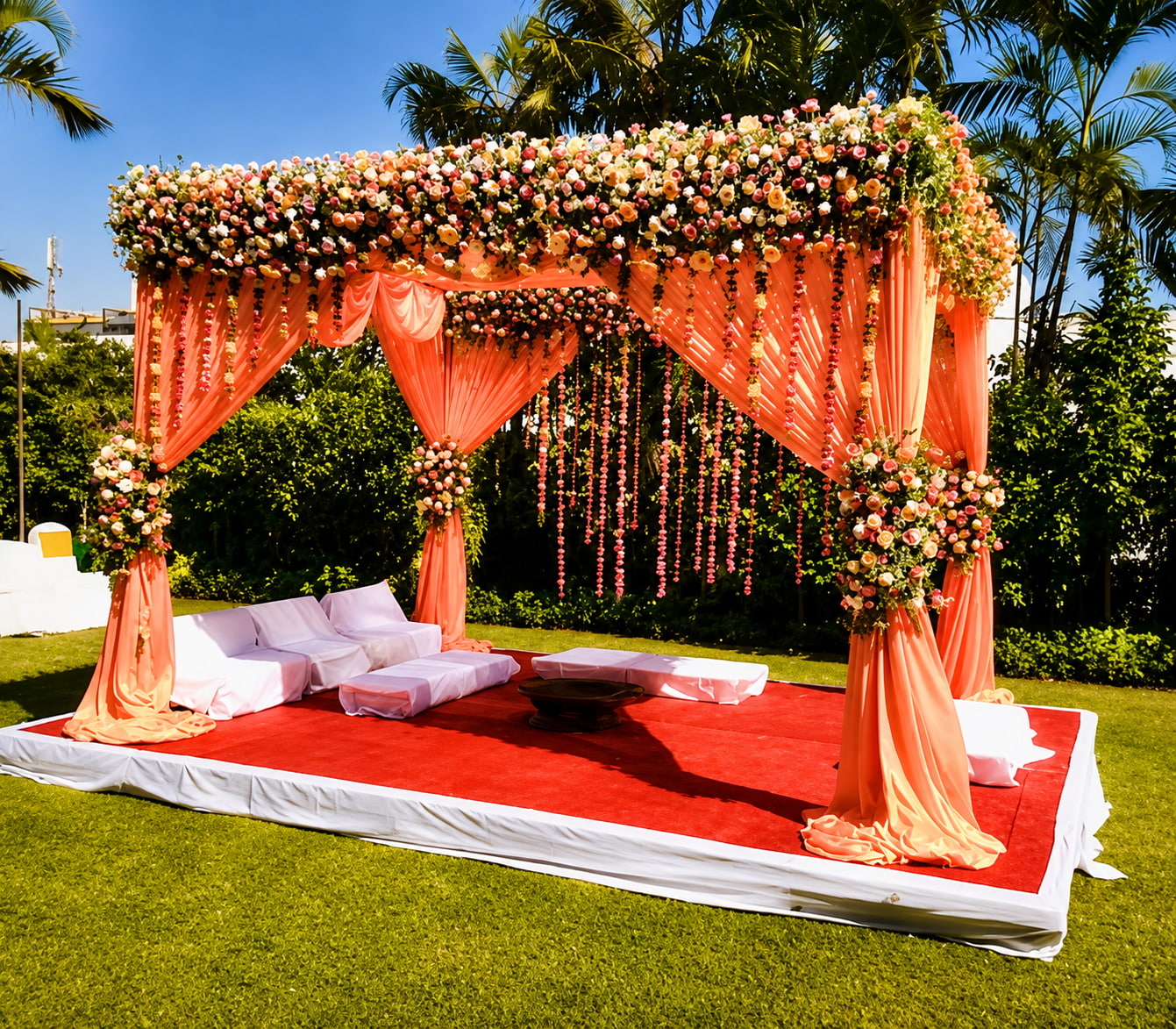 Tropical Floral Wedding Mandap