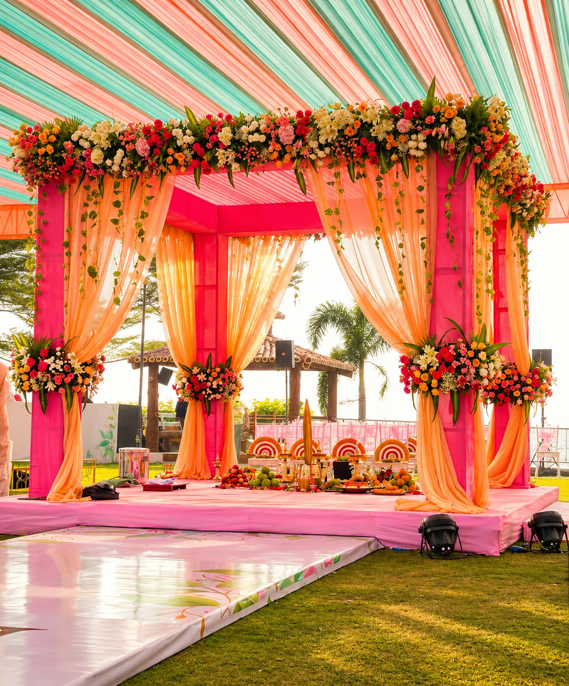 Vibrant Garden Wedding Mandap