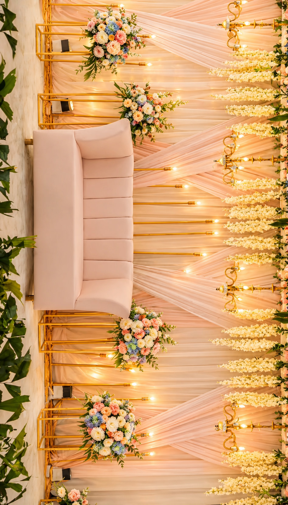 Romantic Blush and Gold Wedding Stage