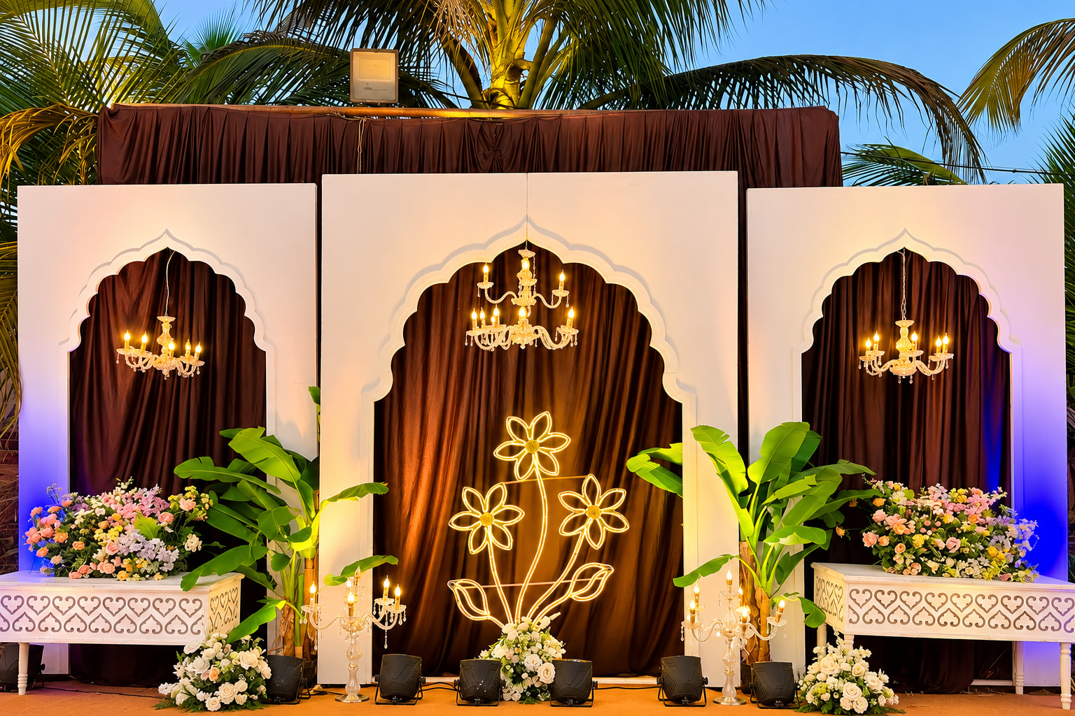 Ornate Tropical Wedding Backdrop